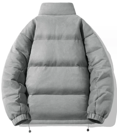 dark grey puffer jacket mens back