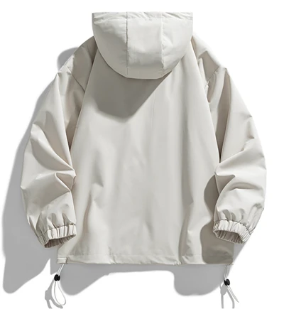 White Hooded Windbreaker