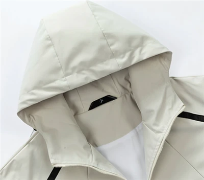 White Hooded Windbreaker