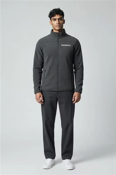 Men's Full Zip Polar Fleece Jacket Stand Collar high quality