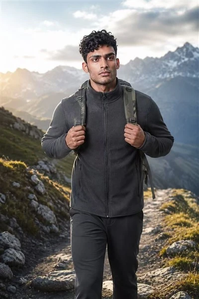 Men's Full Zip Polar Fleece Jacket Stand Collar price