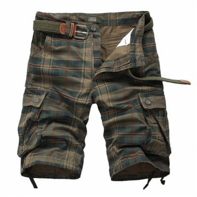 Pantalons curts de quadres de cotó per a home